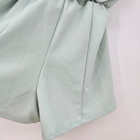 Maddie Juniors V Neck Flutter Sleeve‎ Shorts Romper Light Blue Size Large - Picture 6 of 9